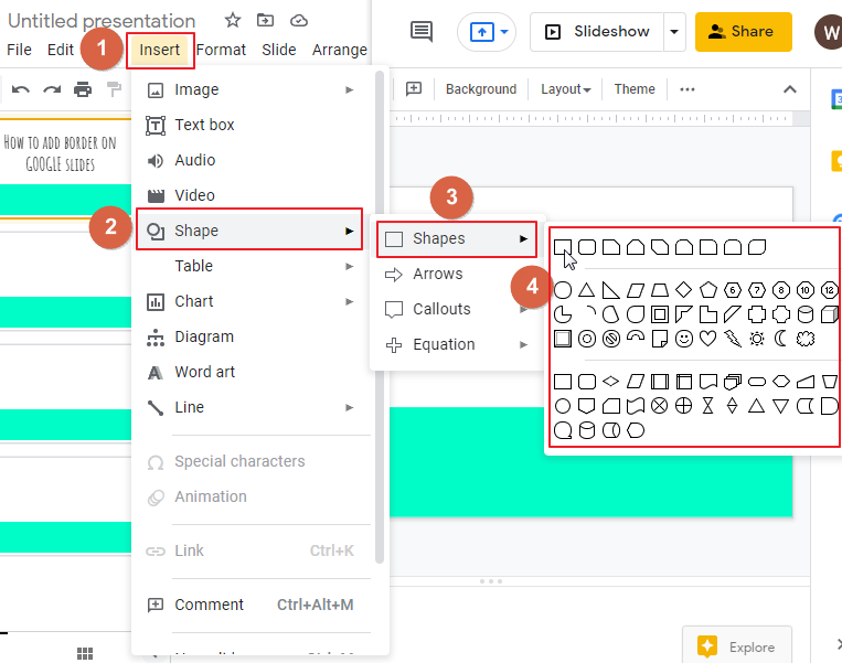 how to add a border in google slides 2
