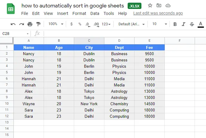 how to automatically sort in google sheets 0