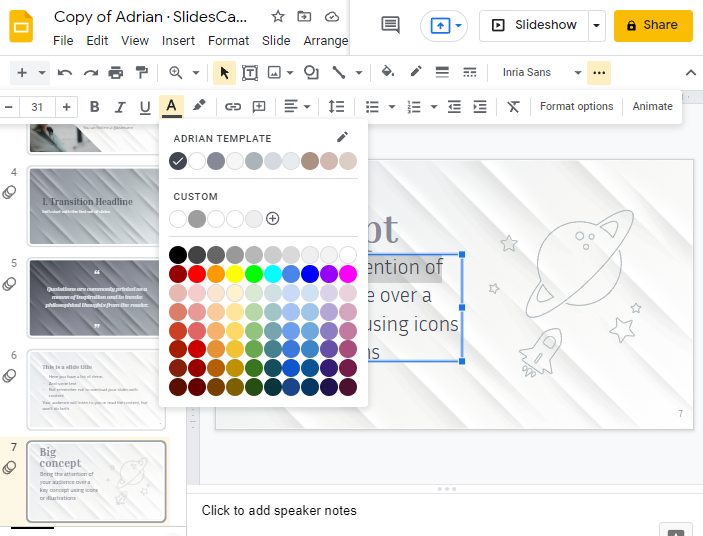 how to change color of text on google slides 4