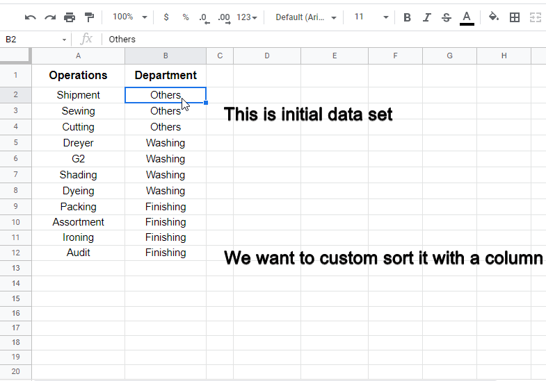 how to custom sort in google sheets 1.1