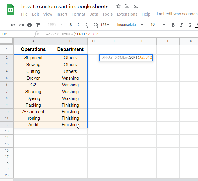 how to custom sort in google sheets 2.1