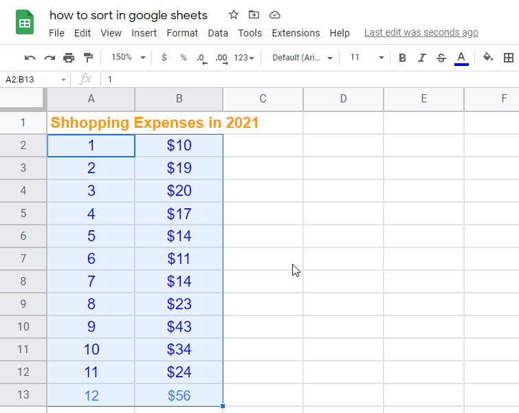 how to find slope on google sheets a.1