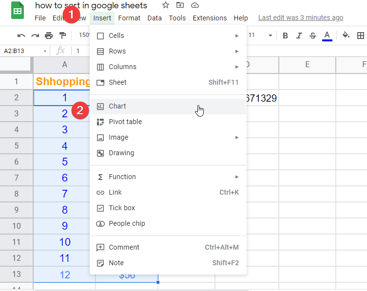 how to find slope on google sheets b.1