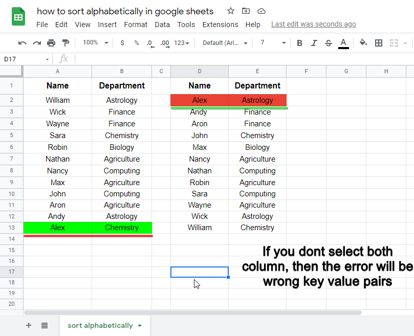 how to sort alphabetically in google sheets 5