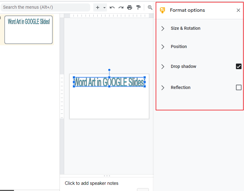 what is word art in google slides 8
