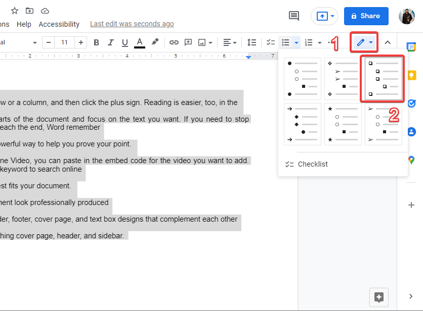 How to Add a Checkbox in Google Docs 3