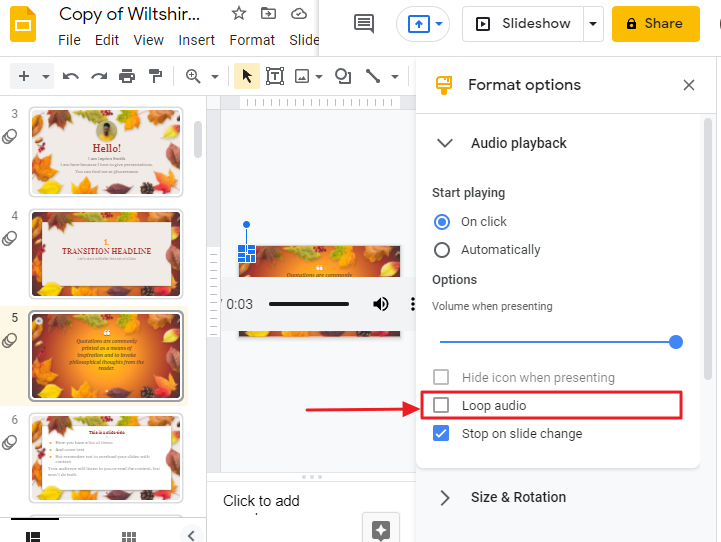 How to add audio to google slides 11