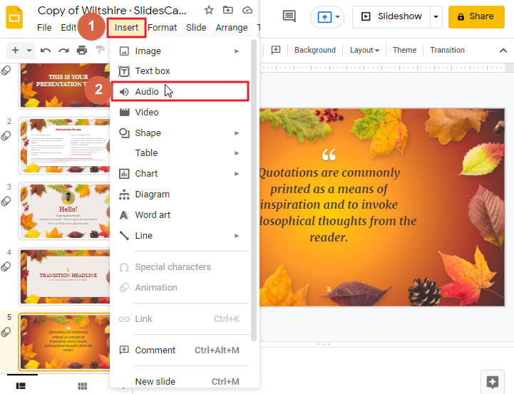 How to add audio to google slides 5