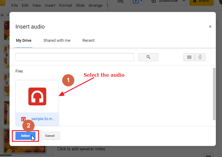 How to add audio to google slides 6