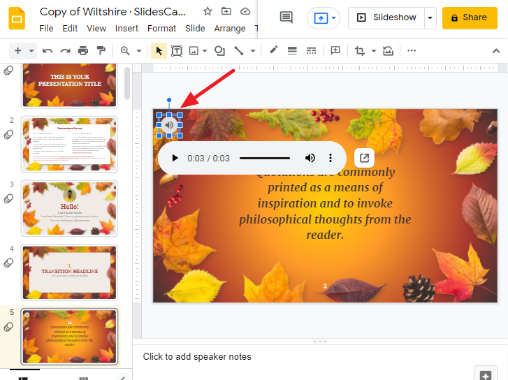 How to add audio to google slides 7