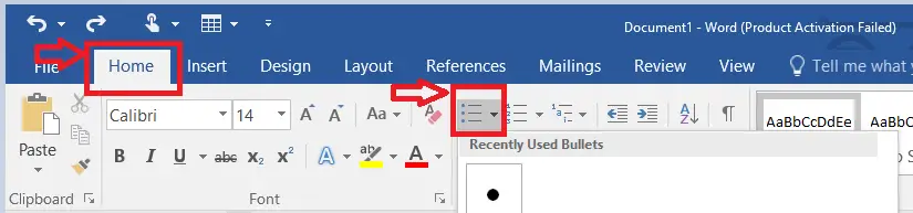 How to change the Colour and Size of the bullets in MS Word png 3