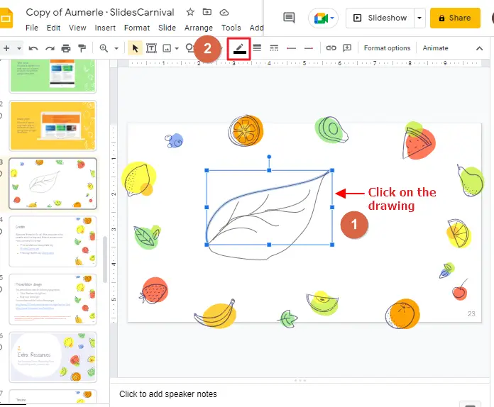 How to draw on google slides 4