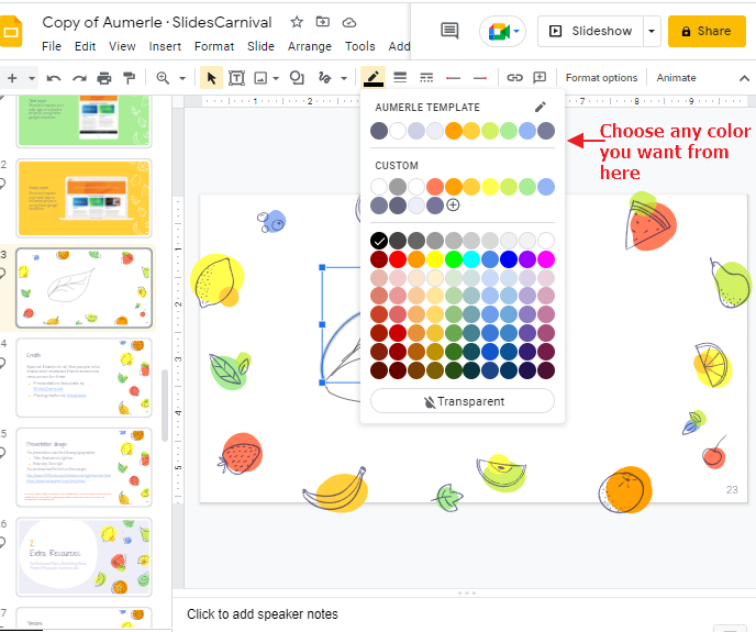 How to draw on google slides 5