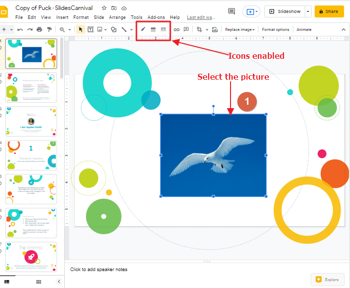 How to frame an image in google slides 3