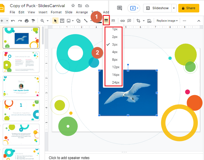 How to frame an image in google slides 6