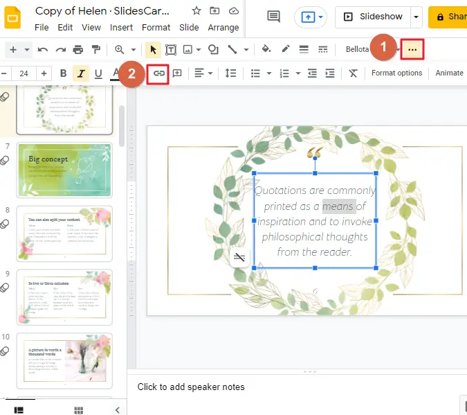 How to get the link for a google slide 3.1