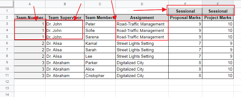 How to merge cells in Google Sheets 1