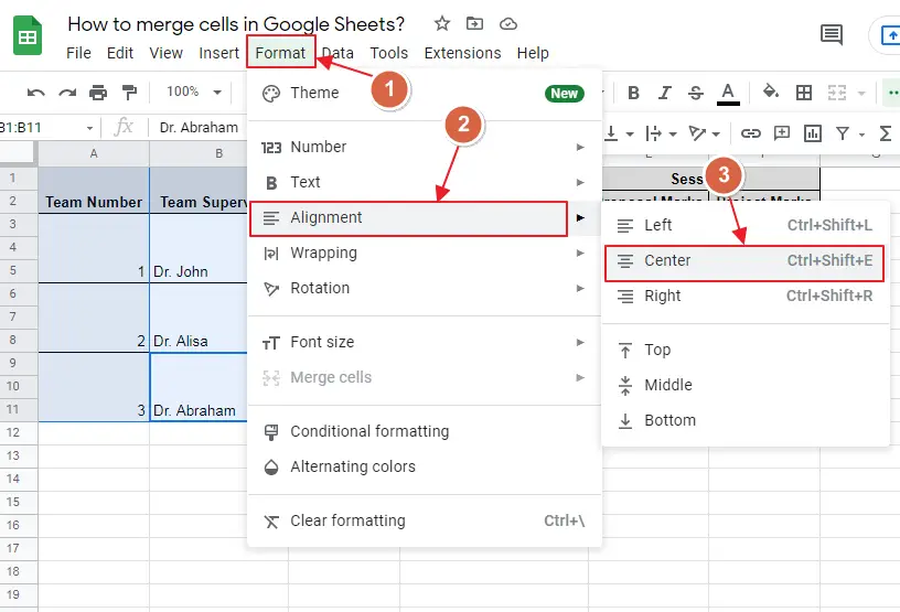 How to merge cells in Google Sheets 17