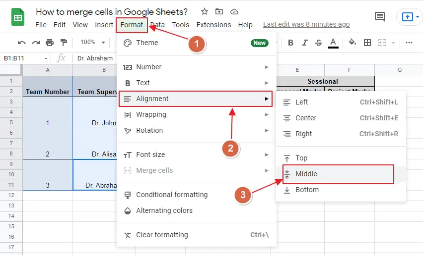 How to merge cells in Google Sheets 20