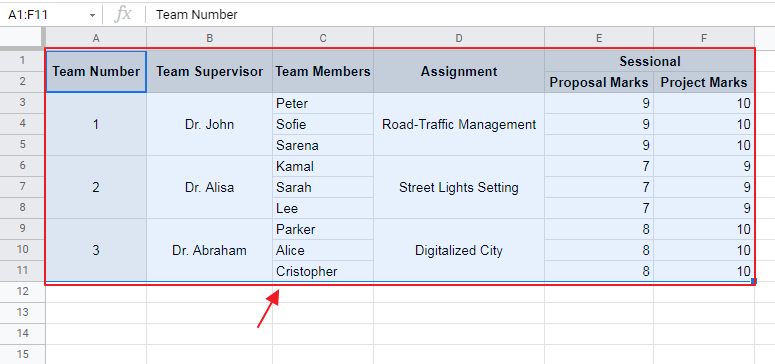 How to merge cells in Google Sheets 24