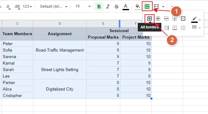 How to merge cells in Google Sheets 25