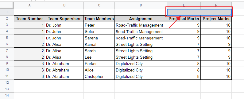 How to merge cells in Google Sheets 6