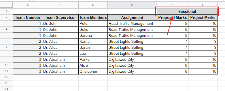 How to merge cells in Google Sheets 7