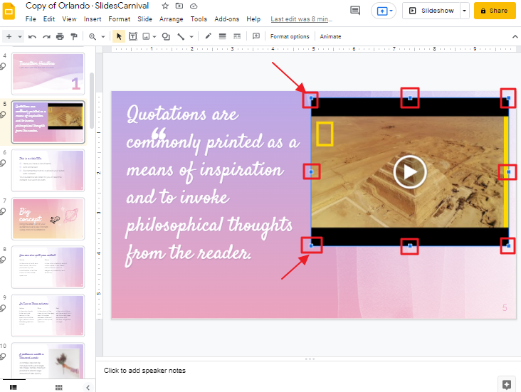 How to put a video in google slides 7
