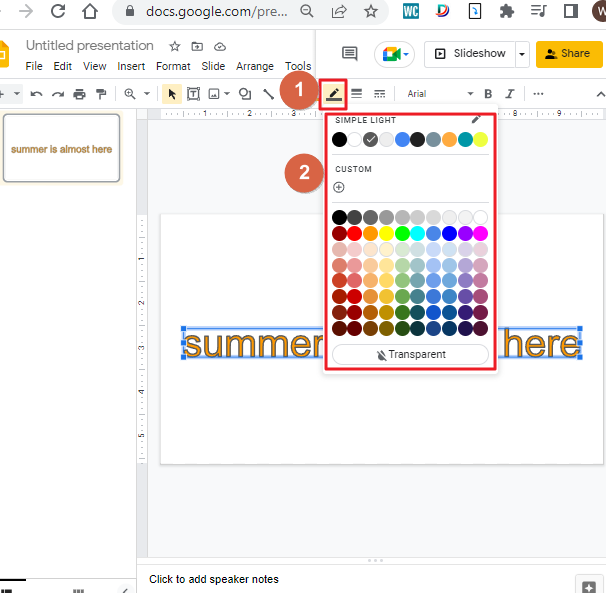 How to put an outline on text in google slides 10