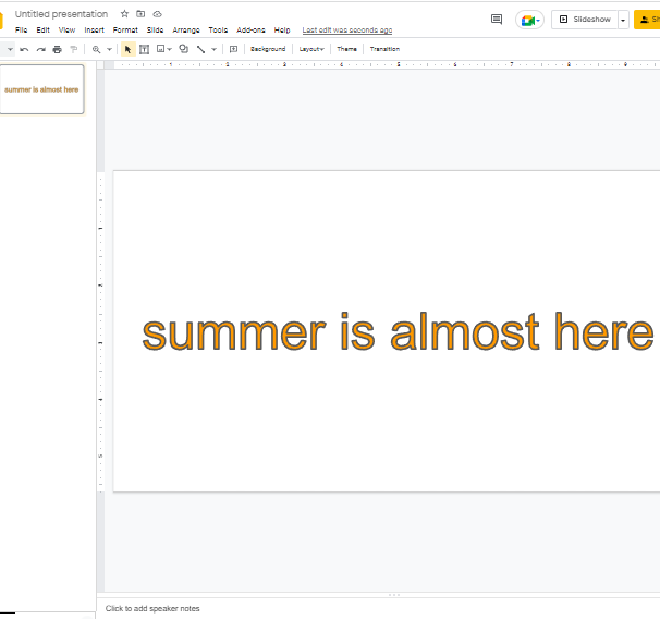 How to put an outline on text in google slides 9