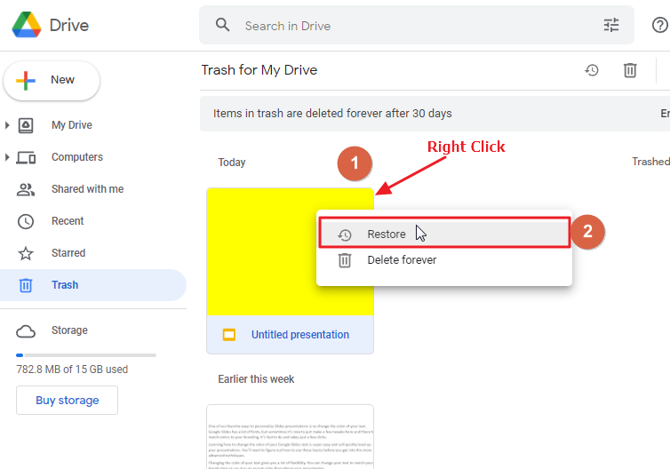 How to recover a deleted google slide 3