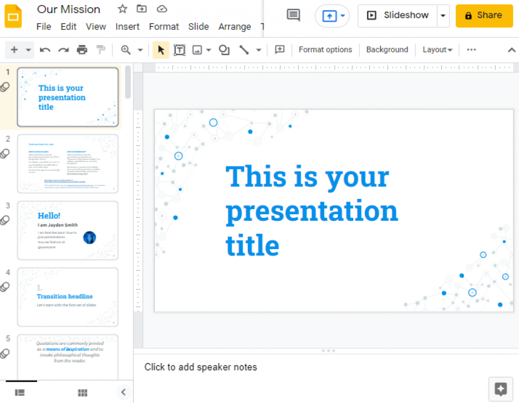 deleted presentation google slides