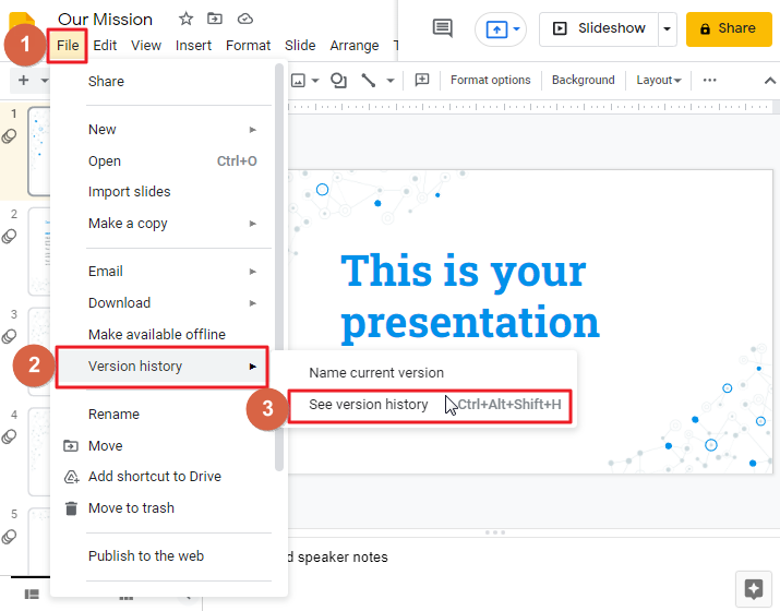 How to recover a deleted google slide 5