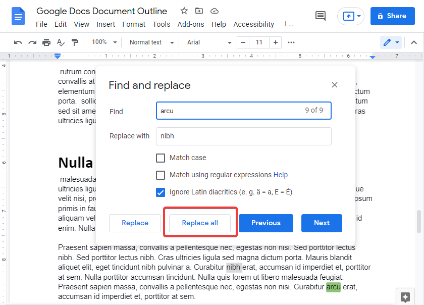 How to search for a word in google docs 10
