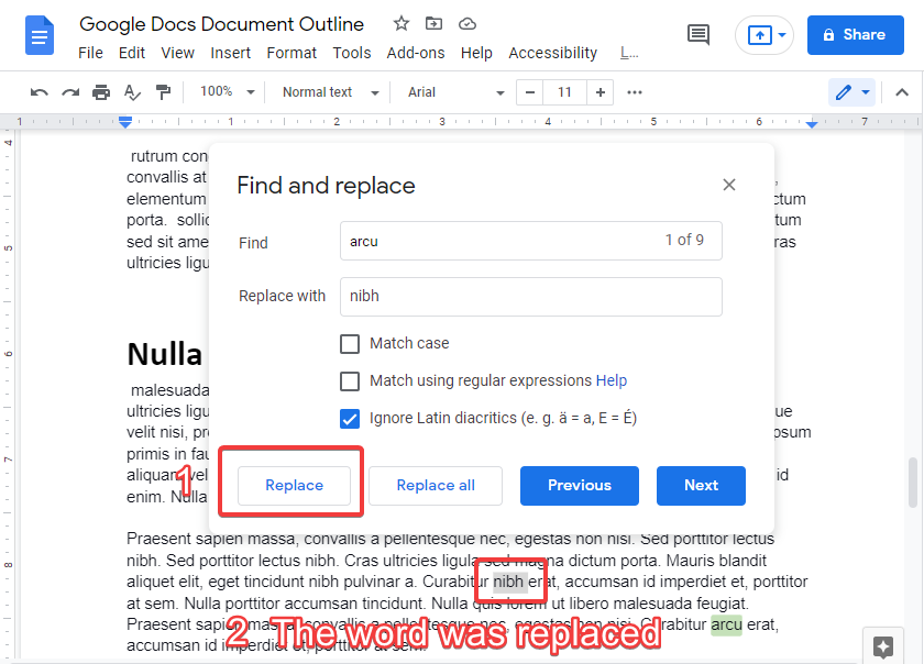 How to search for a word in google docs 9