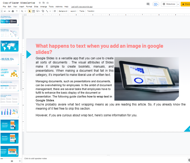 How to wrap text in google slides 13