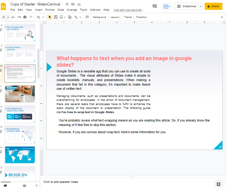 How to wrap text in google slides 5