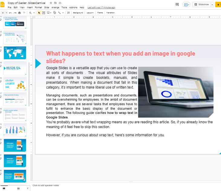 How to wrap text in google slides 9