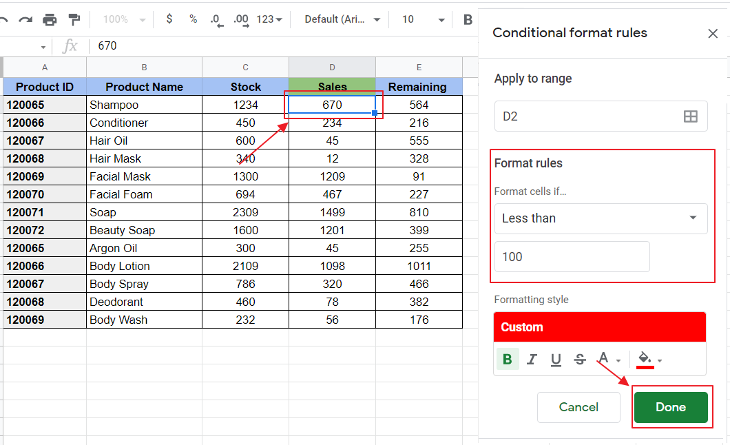 What is conditional formatting google sheets 23
