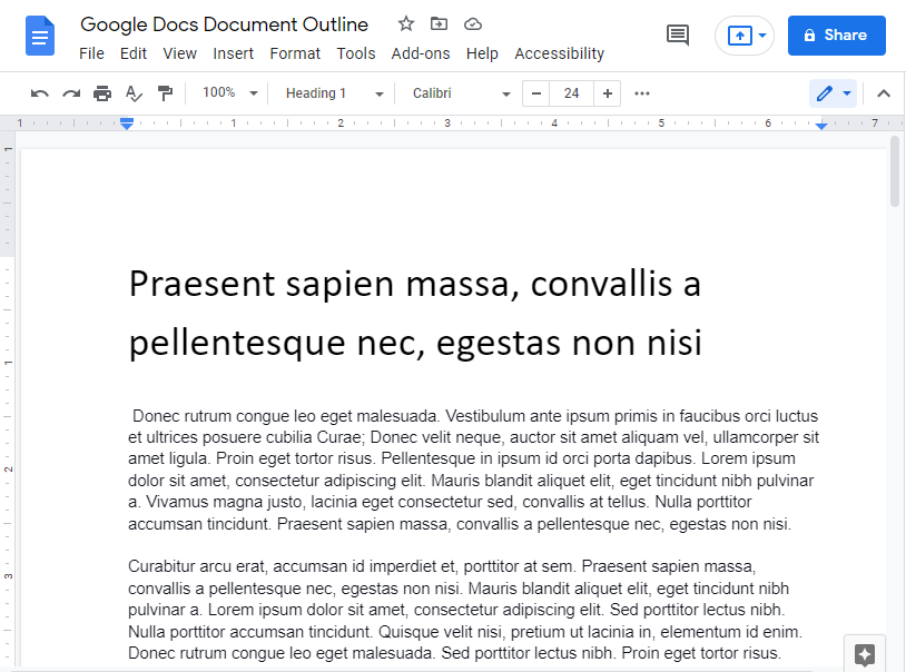how to add a document outline in google docs 1