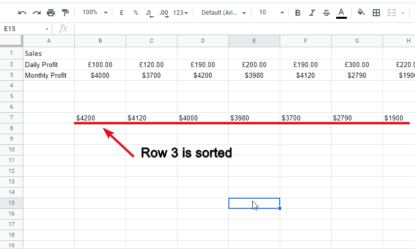 how to sort rows in google sheets 4
