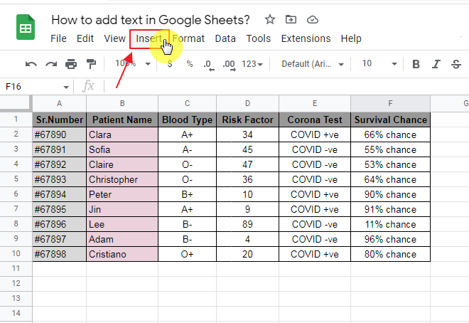 How to add text in Google Sheets 8