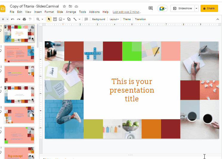 How to change theme colors in google slides 1