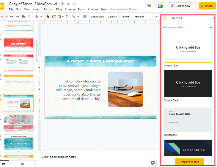 How to change theme colors in google slides 10