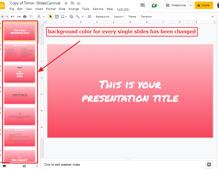 How to change theme colors in google slides 17