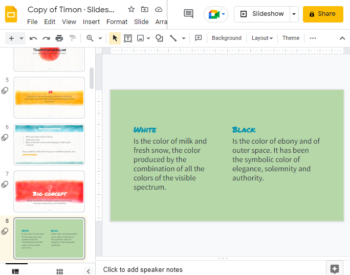 How to change theme colors in google slides 22