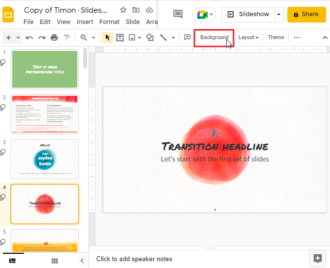 How to change theme colors in google slides 23