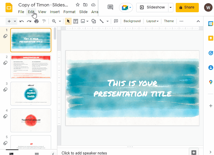How to change theme colors in google slides 3