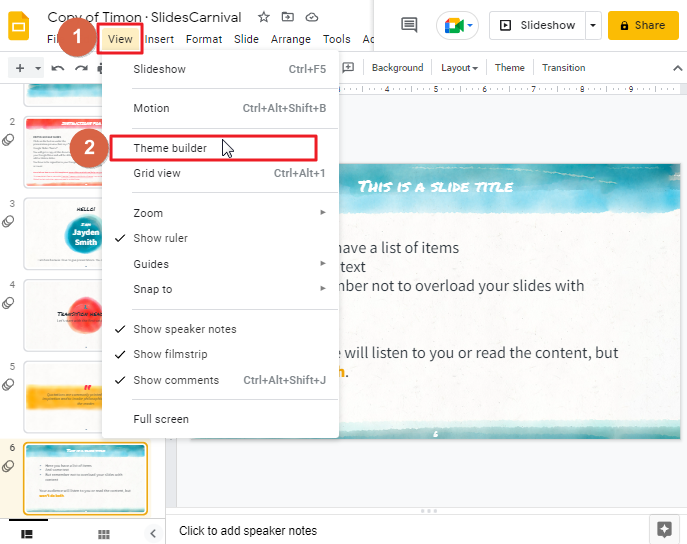 How to change theme colors in google slides 35