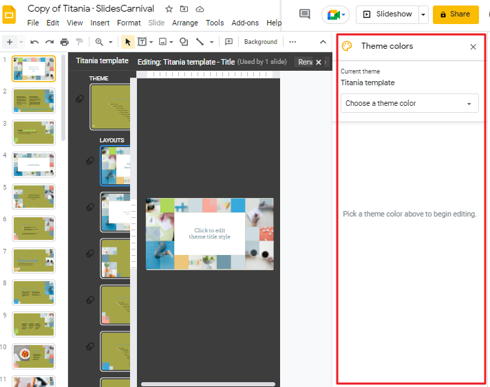 How to change theme colors in google slides 4